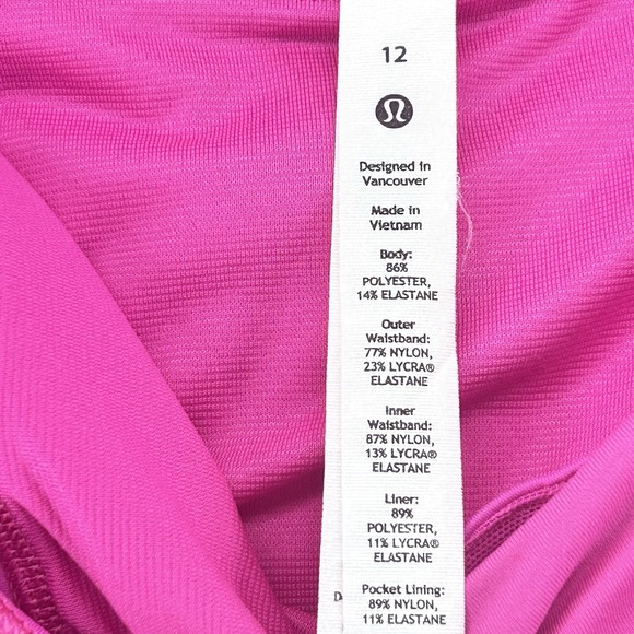 Lululemon Speed Up Shorts Women Size 12 Pink Activewear Pockets - Picture 6 of 9